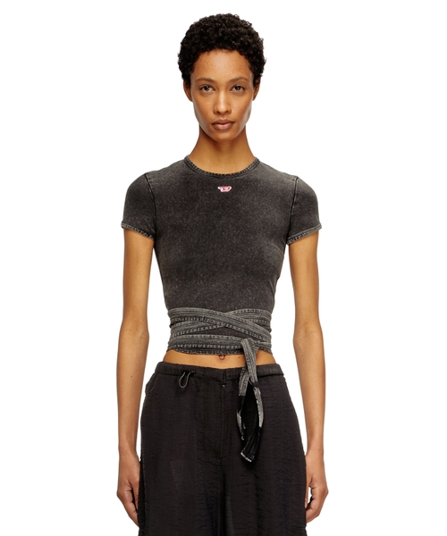 T-bunny-tail-r1 denim t-shirt