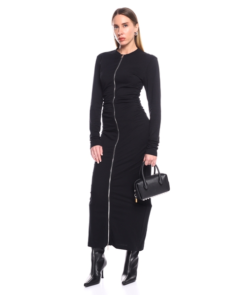 Zip-up midi dress