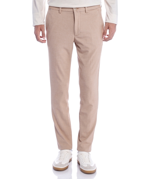 Slim-fit trousers in structured stretch cotton