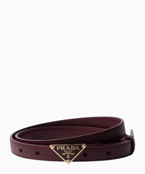Saffiano leather belt