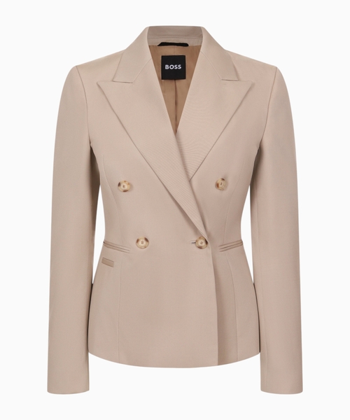 Straight cut jacket made of natural wool