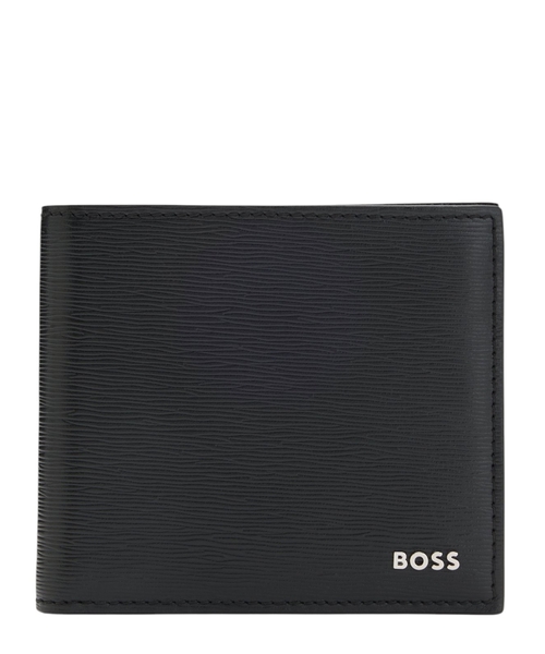 Printed-leather wallet with logo lettering