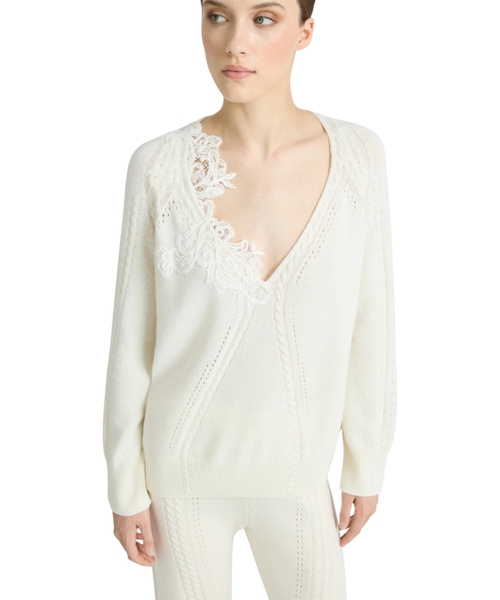 Оверсайз пуловер с кружевом Cornely