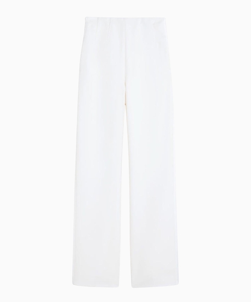 High-waisted wool trousers