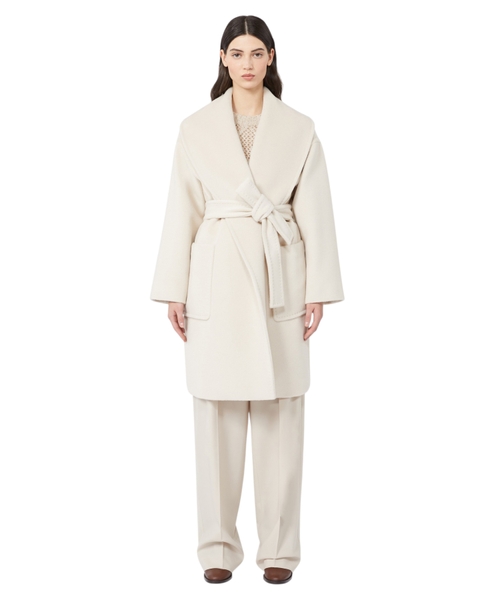 Пальто из альпаки и шерсти