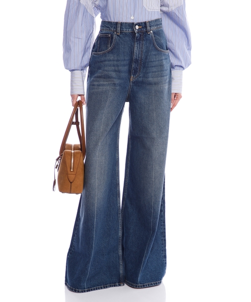 Enli biçimli denim şalvar
