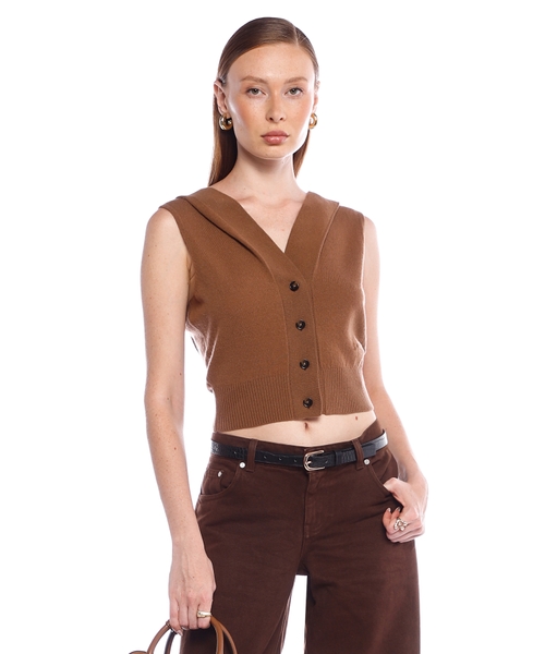 Top with knitted hood