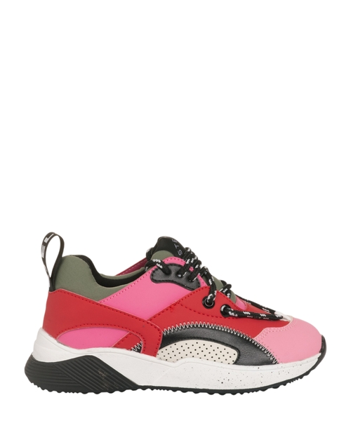 Colourblock leather trainers