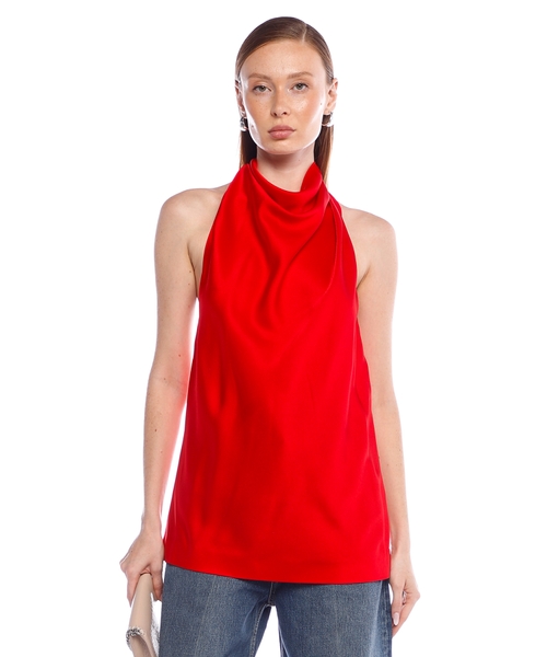 Sleeveless silk top
