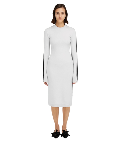 Двухцветное трикотажное платье