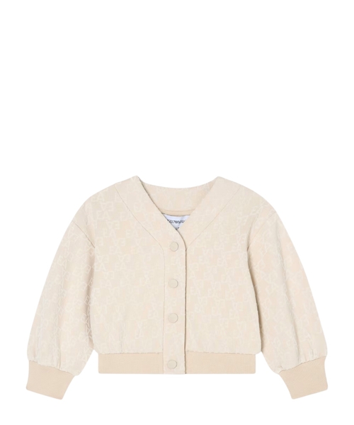 Cotton cardigan with logo print
