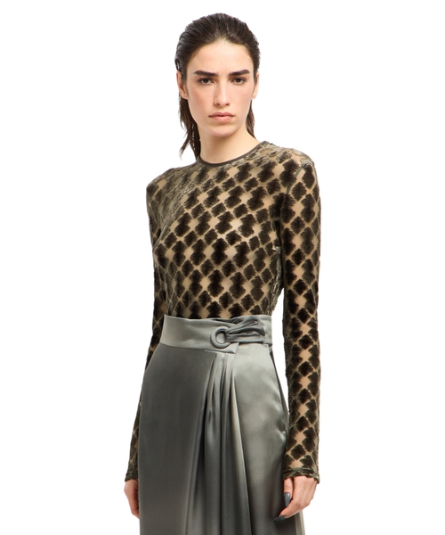 Geometric jacquard jersey jumper
