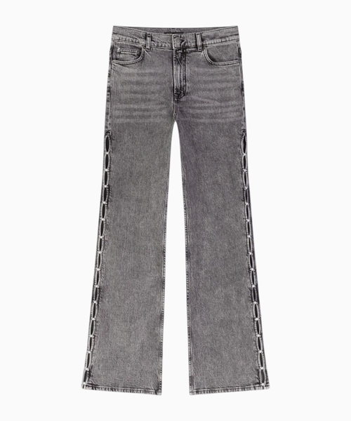 Beaded wide-leg jeans