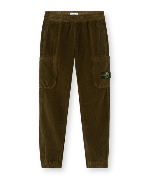 Corduroy cargo pants with logo