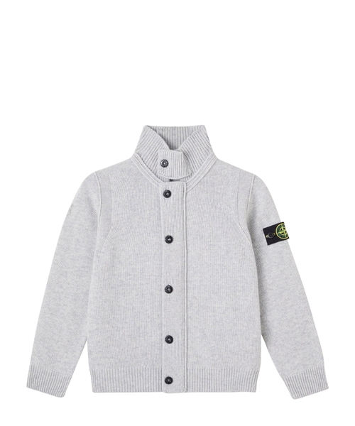 Cardigan with logo patch