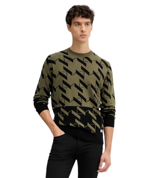Printed wool jumper