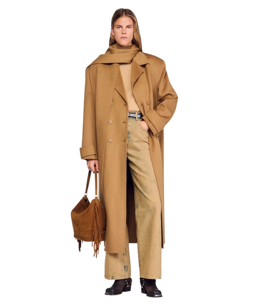 Шерстяное пальто оверсайз