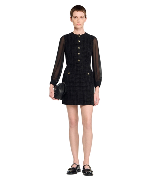 Мини-платье с длинными рукавами