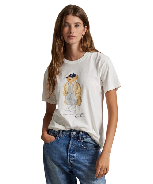 Футболка из хлопка с принтом мишки