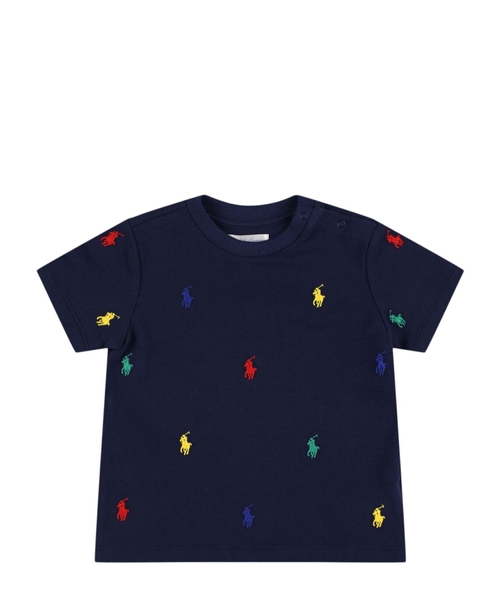 Хлопковая футболка с вышивками логотипа