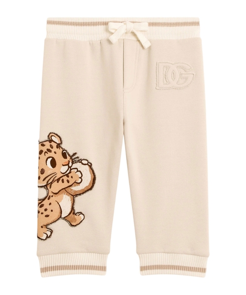 Jogging pants with leopard print