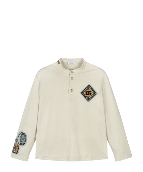 Хлопковая Henley топ с логотипом компаса