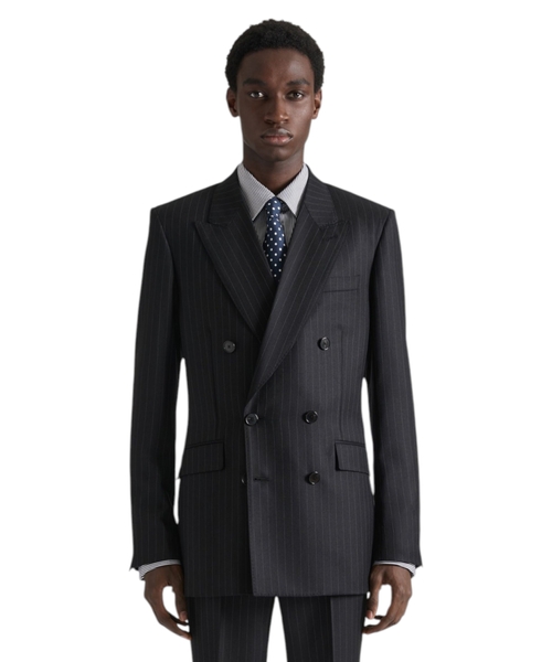 Двубортный пиджак в полоску