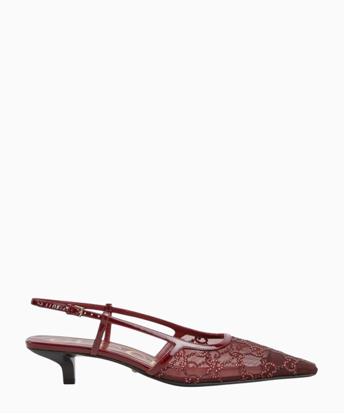 GG kristal bəzəkli slingback ayaqqabı