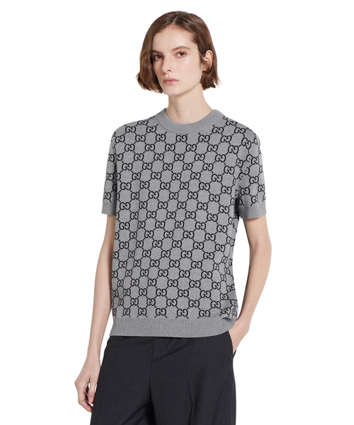 Reversible GG wool jacquard jumper