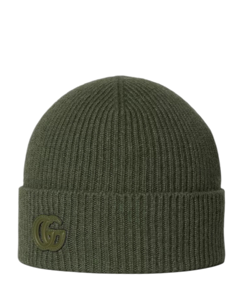 Кашемировая шапка с нашивкой