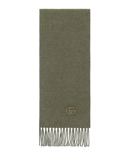 Cashmere scarf with patch