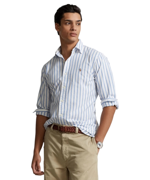 Custom fit striped oxford shirt