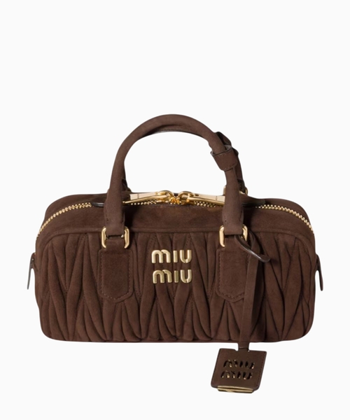 Matelassé suede Arcadie bag