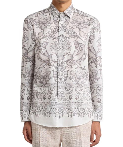 Cotton shirt with placed print