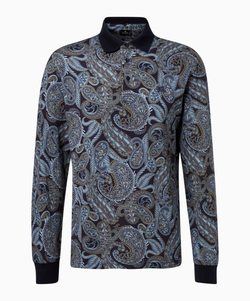Paisley cotton polo