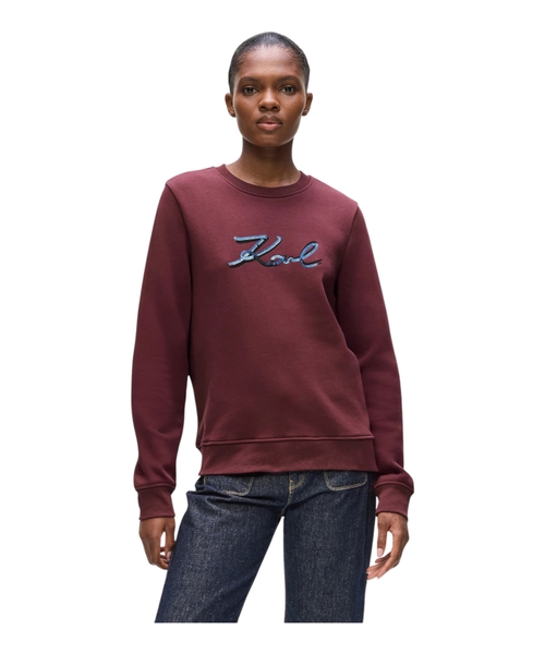 Sweatshirt with sequin-embellished logo