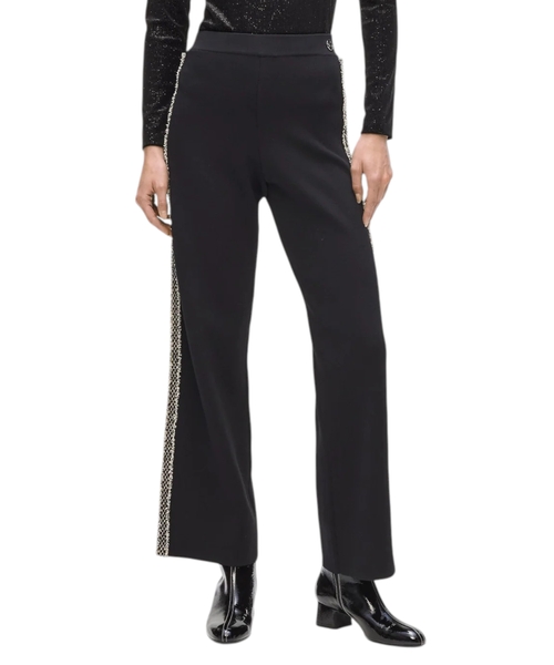 Boucle detail knit pants