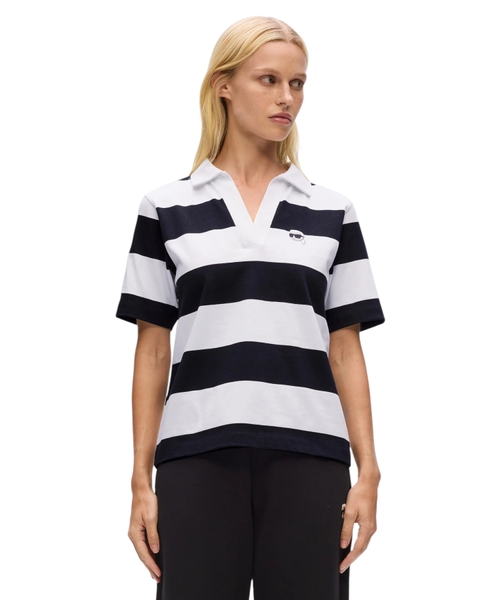 Поло Ikon в полоску свободного кроя