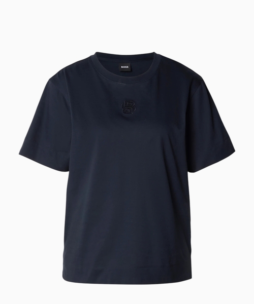Double B monoqramlı merserizə pambıqdan T-shirt