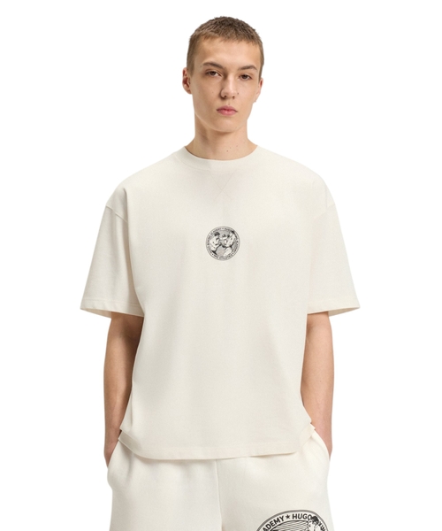 Cotton-jersey T-shirt with boxing artwork