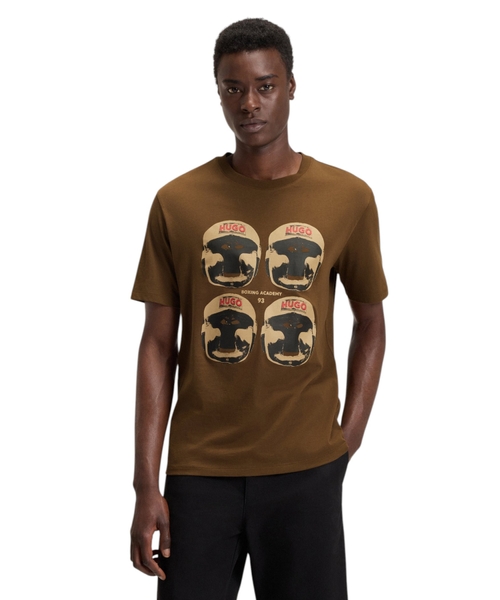 Diboxer printli pambıq t-shirt