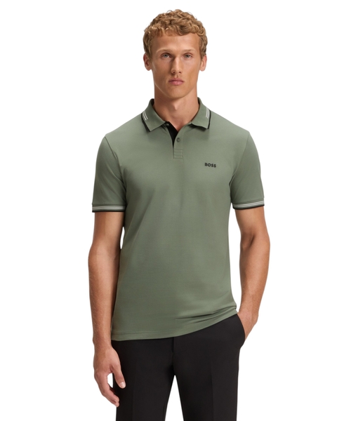 Поло прямого кроя из эластичного хлопка