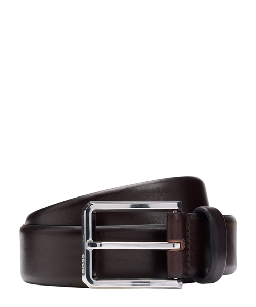 Cilalanmış metal toqqalı İtalyan dəridən kəmər