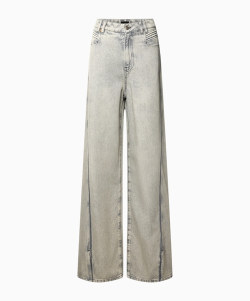 Wide leg cotton jeans