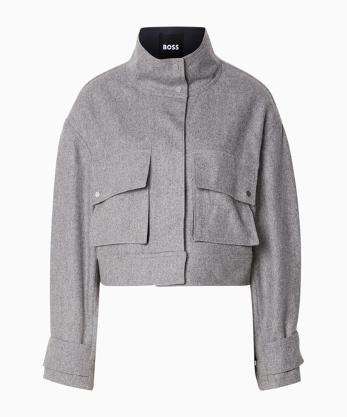 Jacket with a high collar