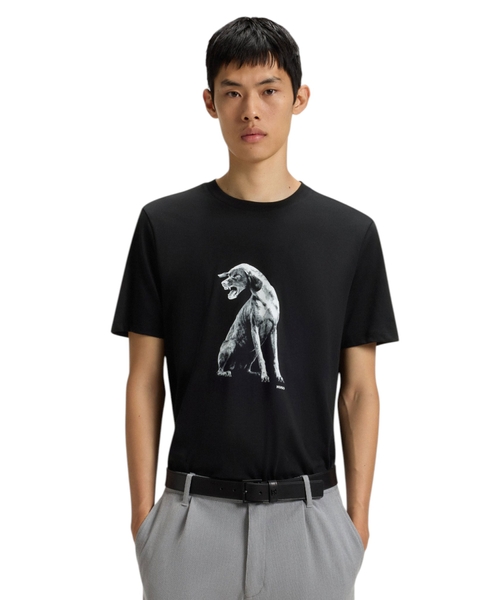 Printli pambıq cersi T-shirt