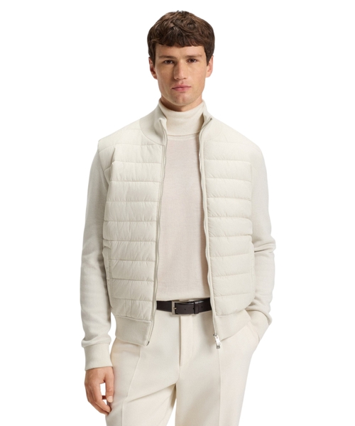Mixed-material jacket with padded front