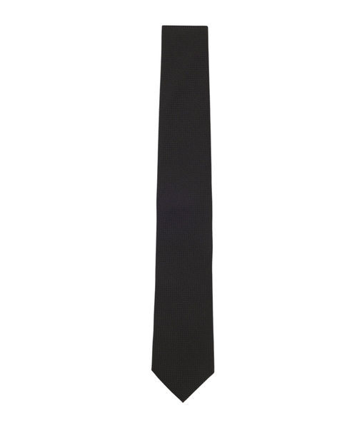 Structured tie in cotton and silk
