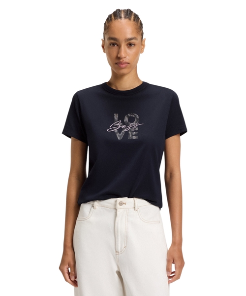 Slim-fit T-shirt in cotton jersey with logo artwork