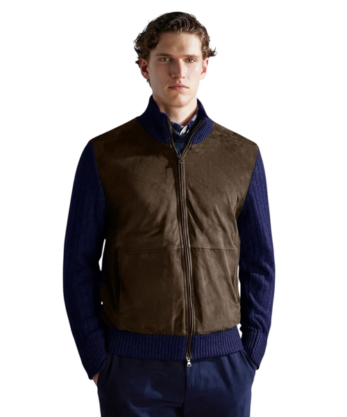 Bomber jacket with zip fastening